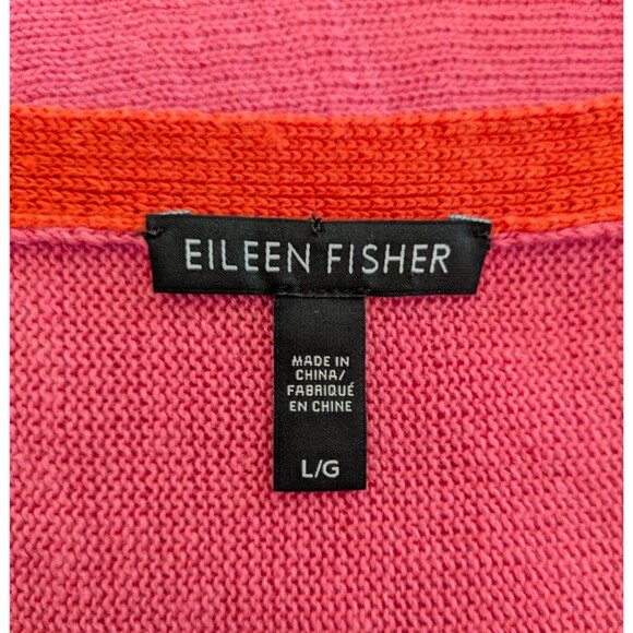 Eileen Fisher Women's LG Pink Organic Linen Boat Neck Sweater - Picture 5 of 7